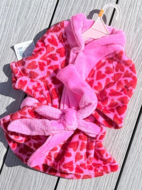 Top Paw Other - Top Paw Dog Onesie Pajama Hearts Cozy Bath Robe (Pet Costume/Clothes)